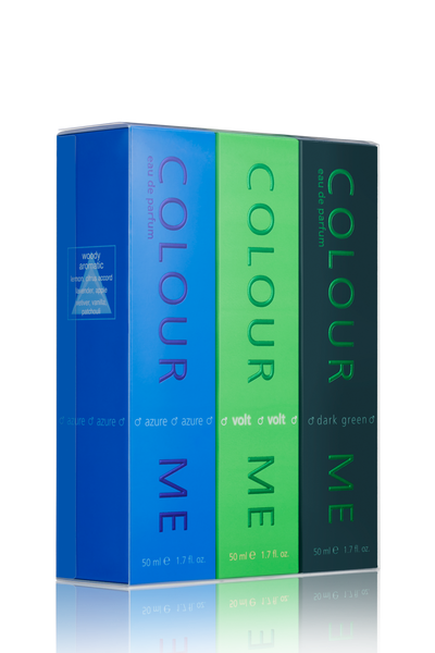 COLOUR ME Azure/Volt/Dark Green 50ml EDP Triple Pack